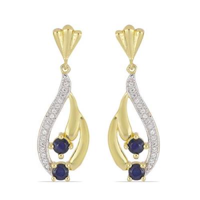 BUY BLUE SAPPHIRE GEMSTONE EARRINGS IN STERLING SILVER